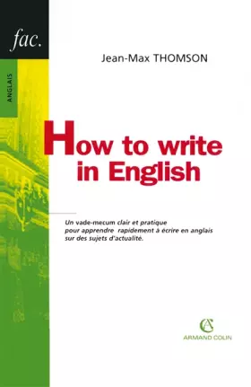 Couverture du produit · How to write in English