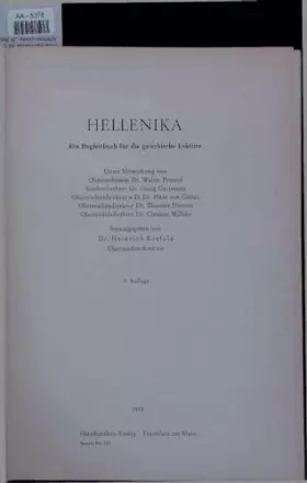 Couverture du produit · Hellenika. Ein Begleitbuch für die griechische Lektüre