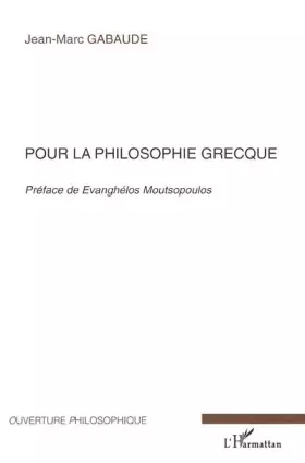 Couverture du produit · Pour la philosophie grecque