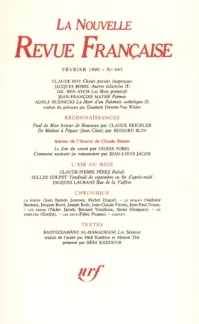 Couverture du produit · La N.R.F. numéro 445, février 1990