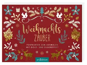 Couverture du produit · Weihnachtszauber: Postkarten zum Ausmalen mit Gold- und Silbereffekt