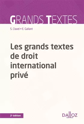 Couverture du produit · Les grands textes de droit international privé
