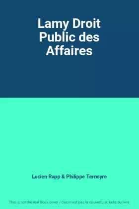 Couverture du produit · Lamy Droit Public des Affaires