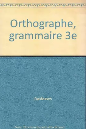 Couverture du produit · ENTR.O3 ORTH.GRAM.3E (Ancienne Edition)