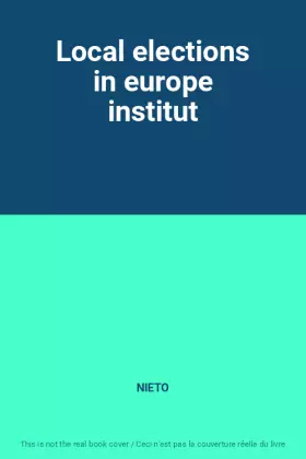 Couverture du produit · Local elections in europe institut