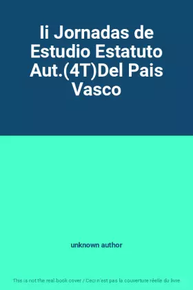 Couverture du produit · Ii Jornadas de Estudio Estatuto Aut.(4T)Del Pais Vasco