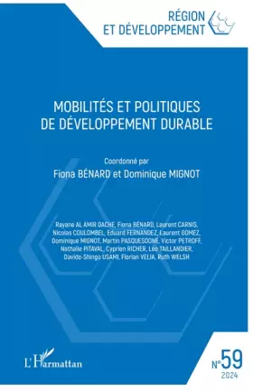 Couverture du produit · Mobilités et politiques de développement durable