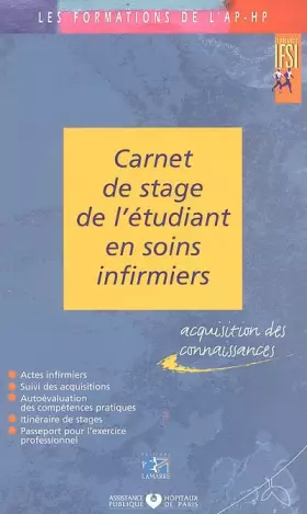 Couverture du produit · CARNET DE STAGE DE L ETUDIANT IFSI 2005