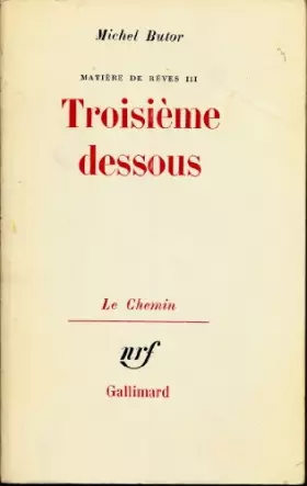 Couverture du produit · Troisième dessous : Matière de rêves III - Envoi de l'auteur sur 2 pages
