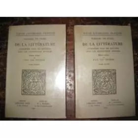 Couverture du produit · De la littérature considérée dans ses rapports avec les institutions sociales. Edition critique par Paul Van Tieghem. Tomes 1 e
