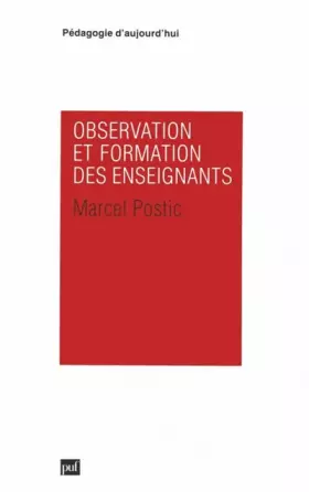 Couverture du produit · Observation et formation des enseignants