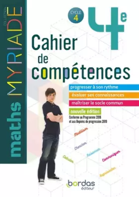 Couverture du produit · Myriade - Cahier de compétences - Mathématiques 4e - Edition 2019