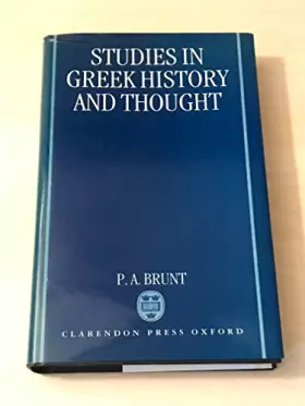 Couverture du produit · Studies in Greek History and Thought