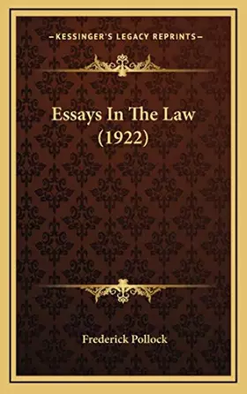 Couverture du produit · Essays In The Law (1922)