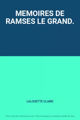 Couverture du produit · MEMOIRES DE RAMSES LE GRAND.
