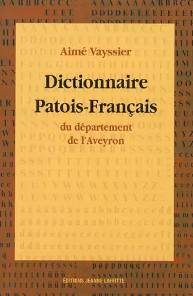 Couverture du produit · Dictionnaire patois-français du département de l'Aveyron