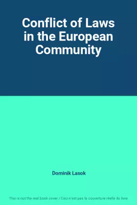 Couverture du produit · Conflict of Laws in the European Community
