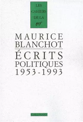 Couverture du produit · Écrits politiques: (1953-1993)