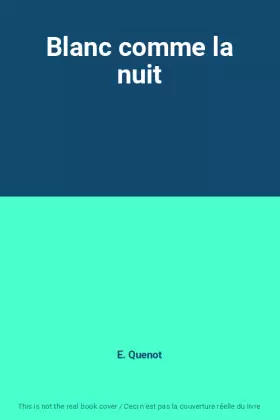 Couverture du produit · Blanc comme la nuit