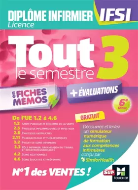 Couverture du produit · Tout le semestre 3 en fiches mémos - DEI IFSI - 6e édition - Révision et entraînement