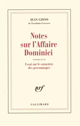 Couverture du produit · Notes sur l'affaire Dominici