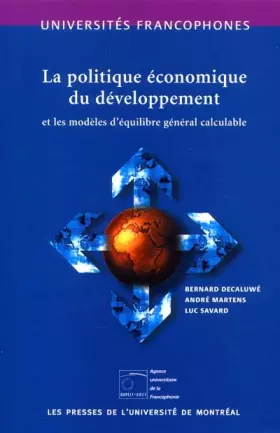 Couverture du produit · La politique économique du développement et les modèles d'équilibre général calculable