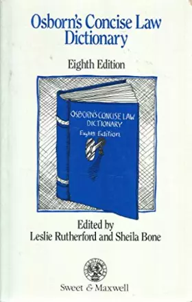 Couverture du produit · Osborn's Concise Law Dictionary