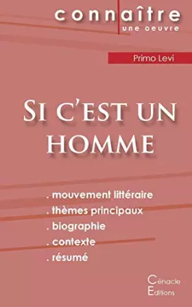 Couverture du produit · Fiche de lecture Si c'est un homme de Primo Levi (Analyse littéraire de référence et résumé complet)