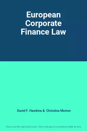 Couverture du produit · European Corporate Finance Law