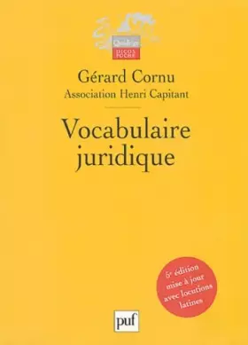 Couverture du produit · Vocabulaire juridique