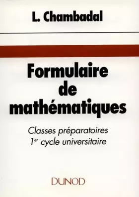 Couverture du produit · Formulaire de mathématiques