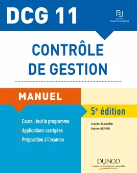 Couverture du produit · DCG 11 - Contrôle de gestion - 5e éd. - Manuel