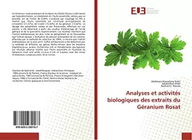 Couverture du produit · Analyses et activités biologiques des extraits du Géranium Rosat (French Edition)