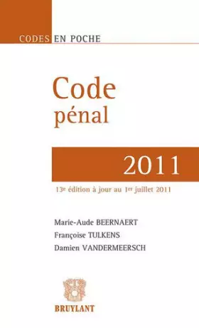 Couverture du produit · Code pénal 2011