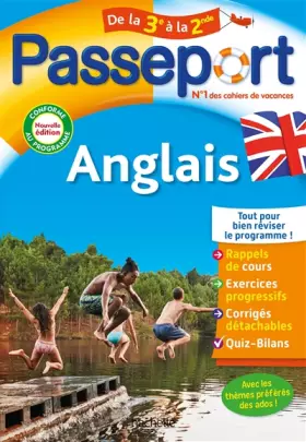 Couverture du produit · Passeport - Anglais - De la 3e à la 2nde - Cahier de vacances 2025