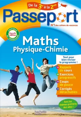 Couverture du produit · Passeport - Maths / Physique-Chimie - De la 3e à la 2nde - Cahier de vacances 2024