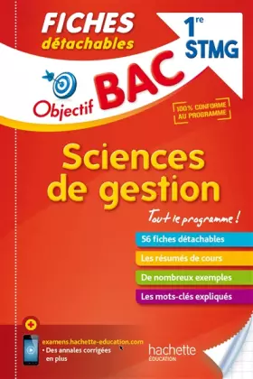 Couverture du produit · Objectif Bac Fiches détachables Sciences de gestion 1ère STMG