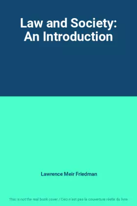 Couverture du produit · Law and Society: An Introduction