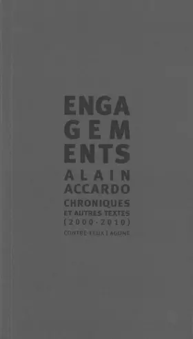 Couverture du produit · Engagements: Chroniques & autres textes (2000-2010)