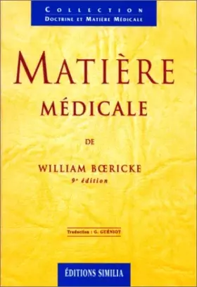 Couverture du produit · Matière médicale