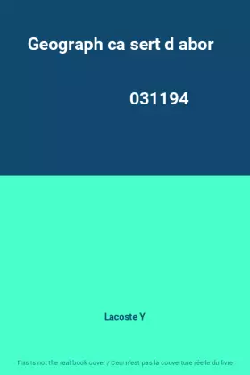 Couverture du produit · Geograph ca sert d abor                                                                       031194