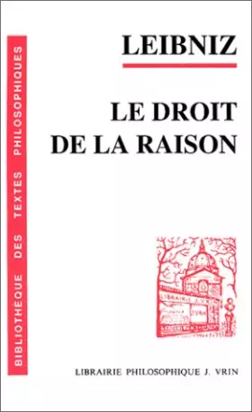 Couverture du produit · Le droit de la raison