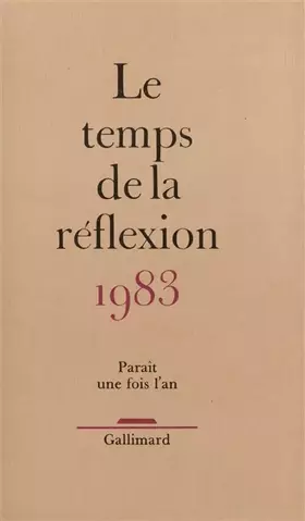 Couverture du produit · Le temps de la réflexion 1983