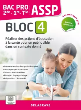Couverture du produit · Les Parcours Pros - ASSP - Bloc 4 - 2de, 1re, Tle Bac Pro ASSP (2023) - Pochette élève