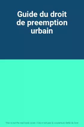 Couverture du produit · Guide du droit de preemption urbain