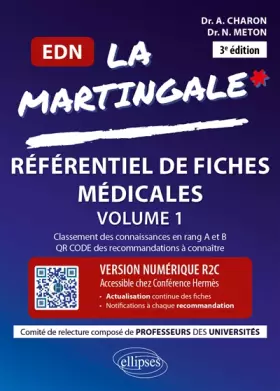 Couverture du produit · La Martingale, référentiel de fiches médicales pour l'EDN: Cardiologie,Pneumologie, Ophtalmologie, ORL-CMF, Rhumatologie-Orthop