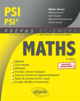 Couverture du produit · Mathématiques PSI/PSI* - Programme 2022