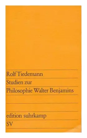 Couverture du produit · Studien zur Philosophie Walter Benjamins