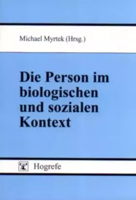 Couverture du produit · Die Person im biologischen und sozialen Kontext