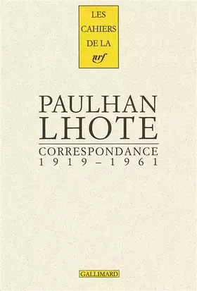 Couverture du produit · Correspondance: (1919-1961)